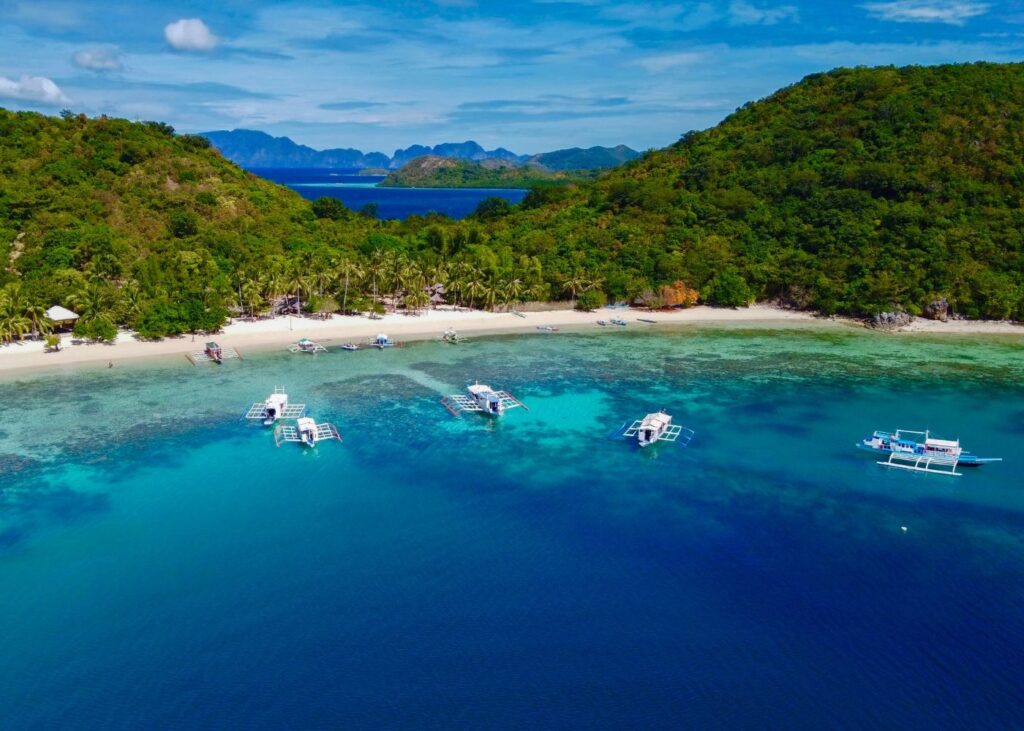 Aerial view Banana Island Coron Palawan