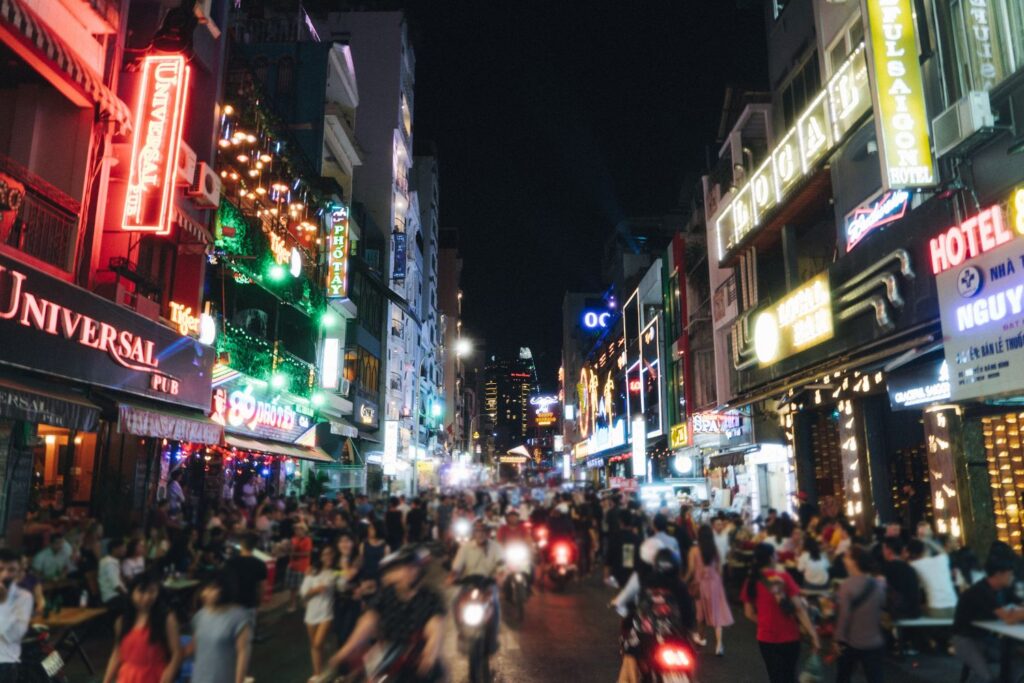 Busting streets of Ho Chi Minh City at night