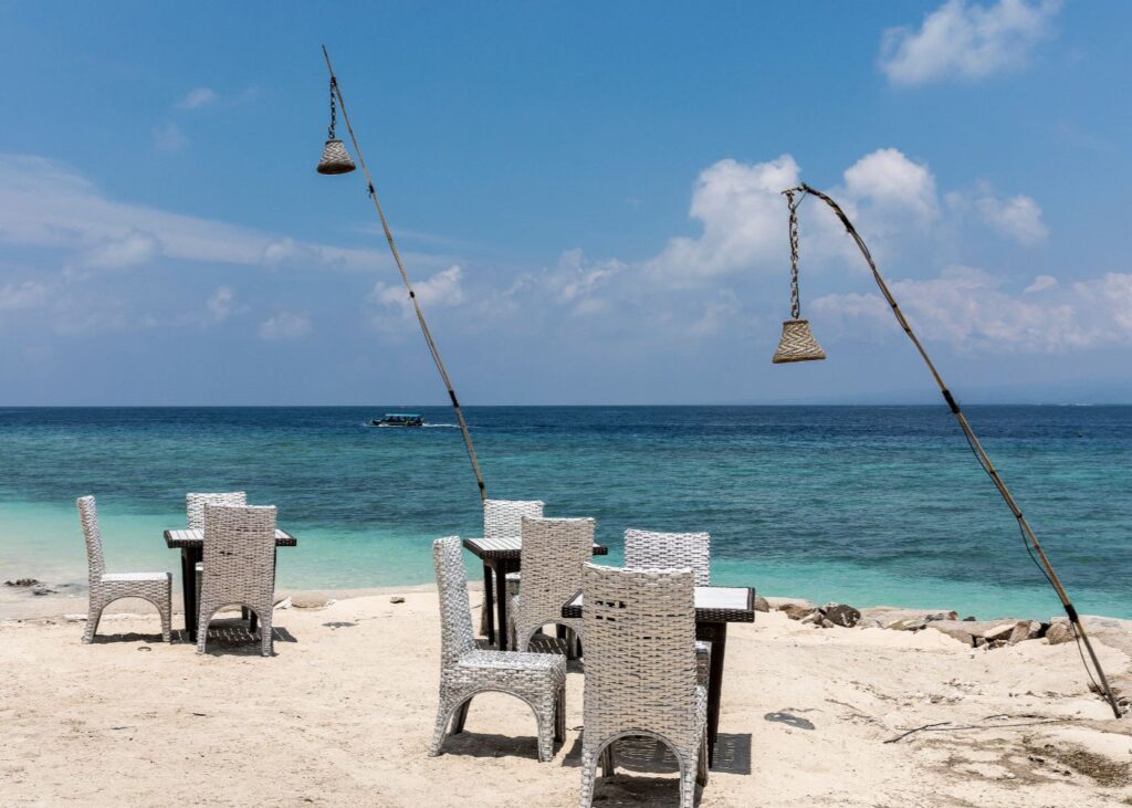 Dine by the water in Gili Islands