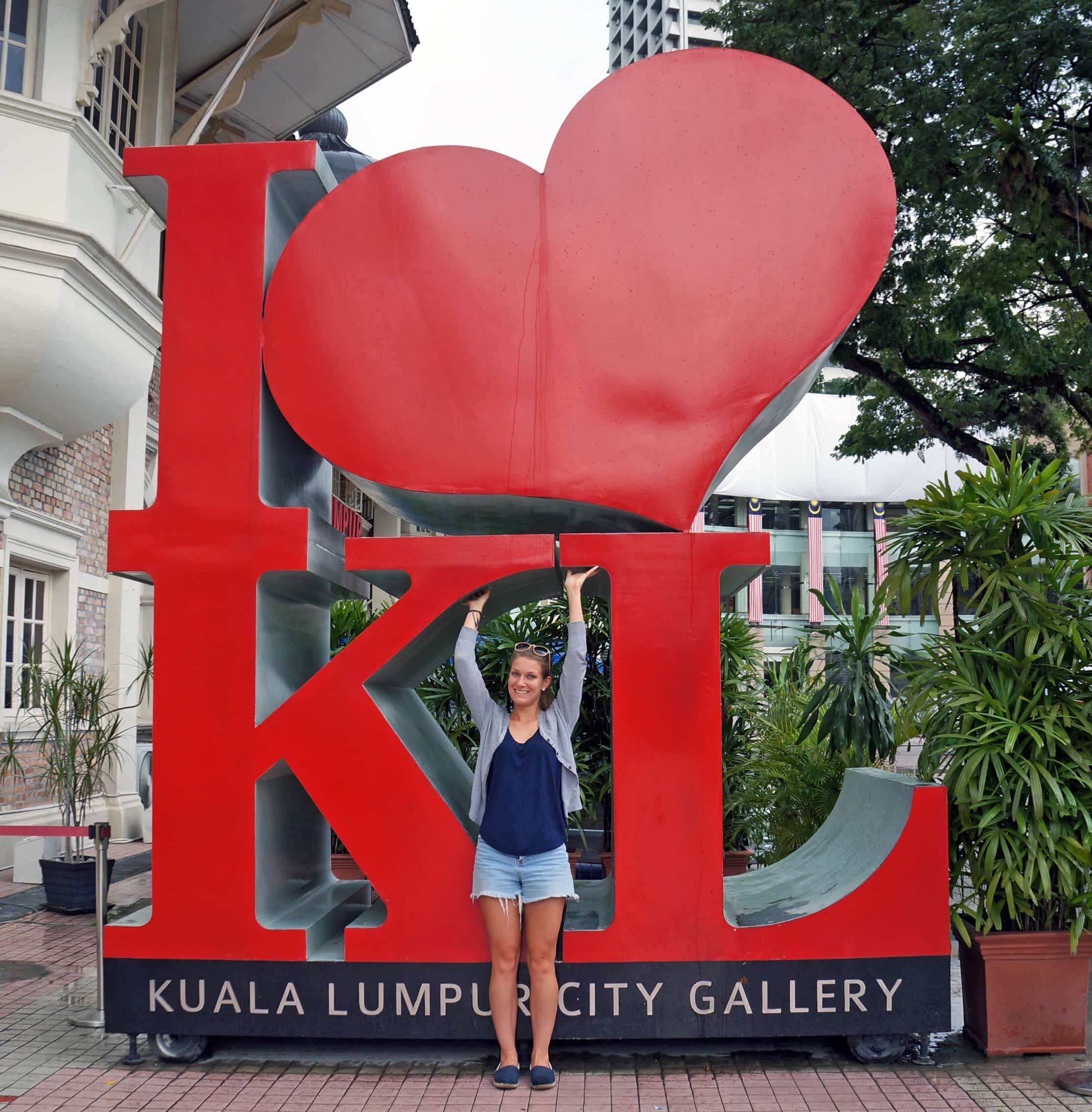 In front of the I Love KL Sign in Kuala Lumpur