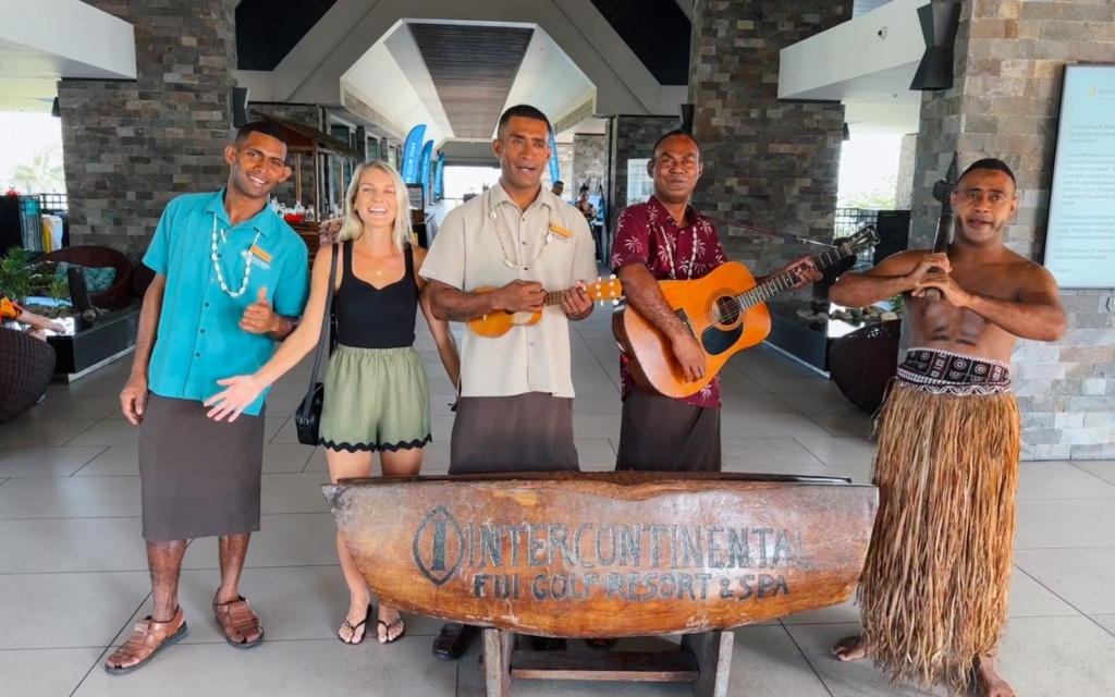 Intercontinental Fiji Lali drums welcome