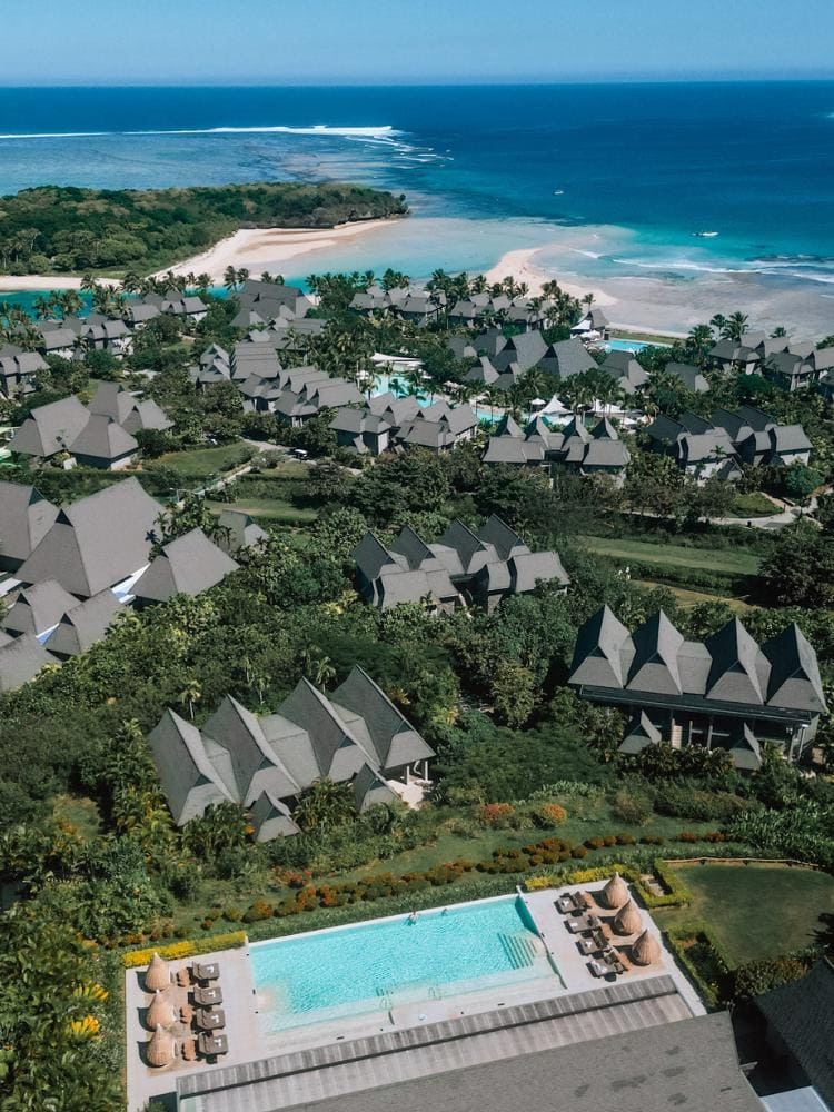 InterContinental Fiji pool and ocean views from the sky