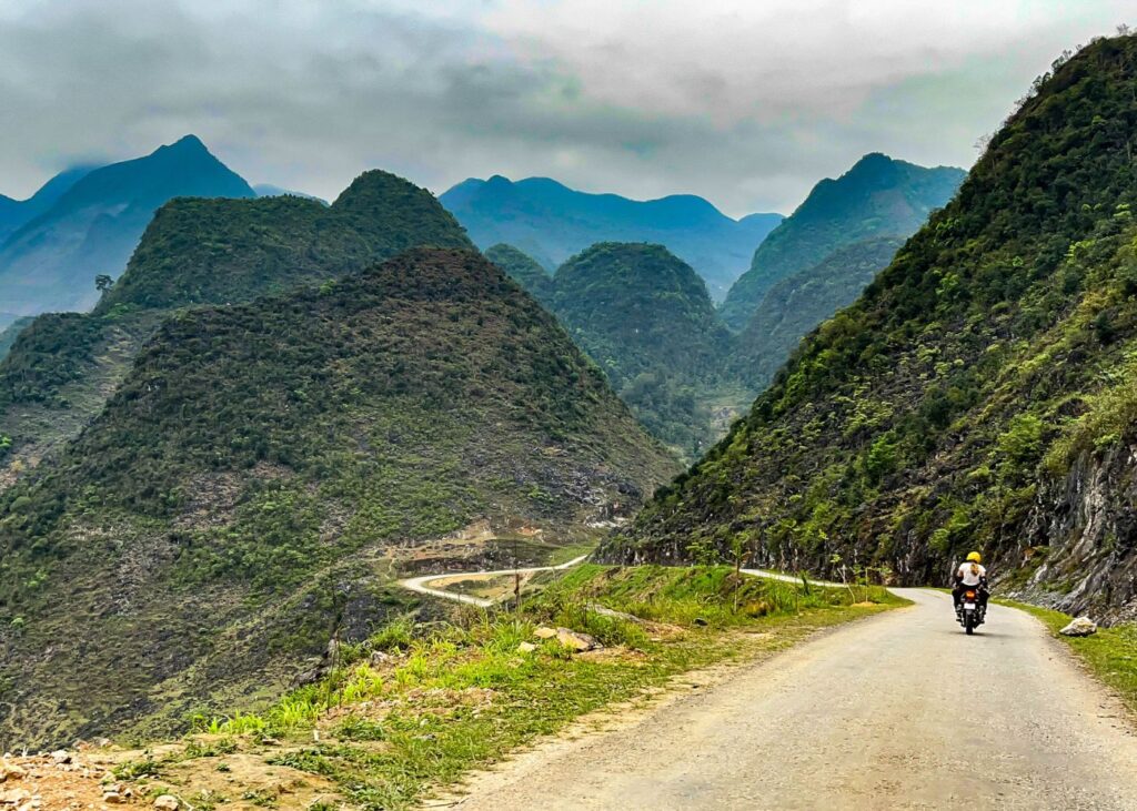 Motorbike on a part of the Ha Giang Loop