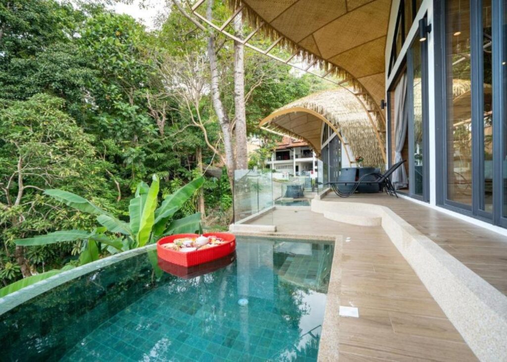 Private pool with floating breakfast at Three Monkeys in Phuket