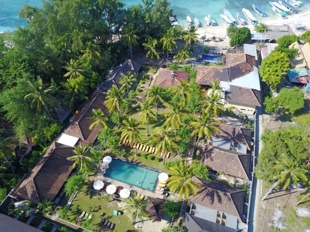 aerial view of Royal Regantris Villa Karang