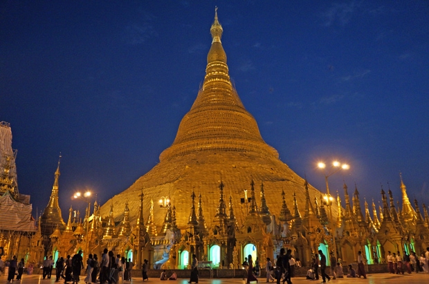 Shwedagon Pagoda At Night