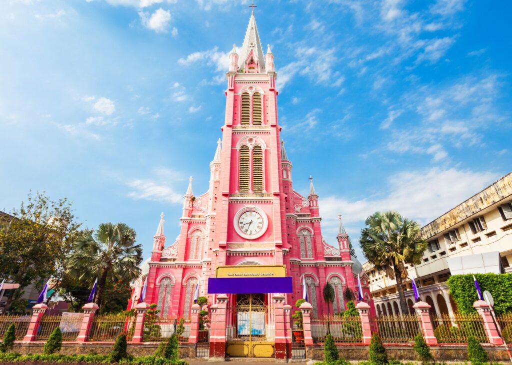 Tan Dinh Church with blue sky